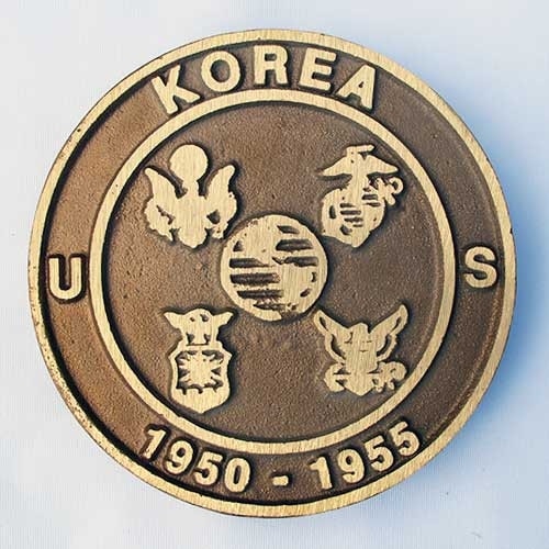 Korean War Light Bronze Grave Marker
