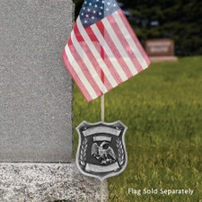 Police U.S. Cemetery Flag Holder