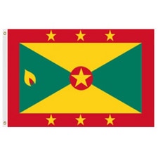 Grenada flag with stars and flame