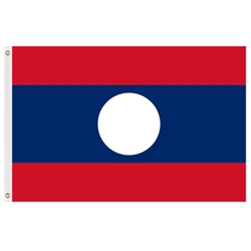 Lao flag red blue white circle