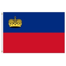 Liechtenstein flag with crown desig