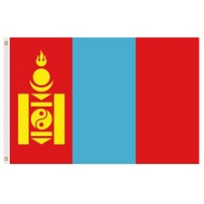 Mongolian flag with symbols