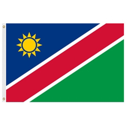 Namibian flag with sun and colors