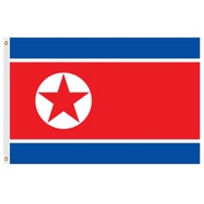 North Korea flag with star design
