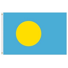 Palau flag blue background yellow c