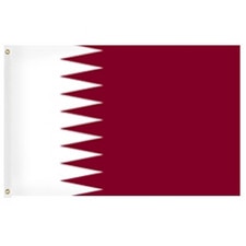 Qatar national flag with crest