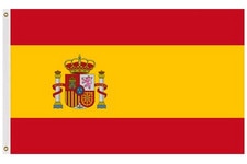 Spain national flag with coat of ar