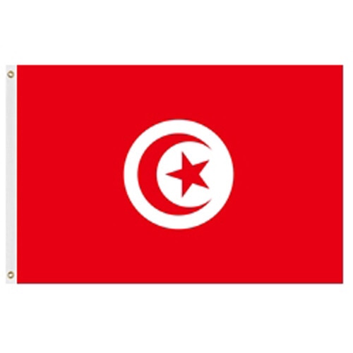 flag of Tunisia with star and cresc