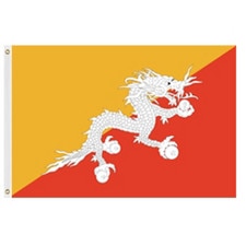 Bhutan flag with white dragon
