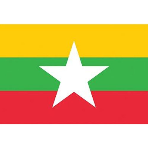 Myanmar flag with colored stripes