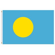 Palau flag blue background yellow c