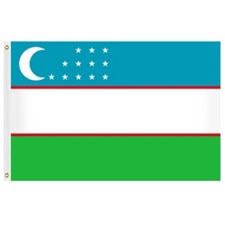 Uzbekistan flag with blue green str