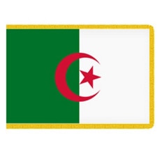 Algerian flag with red star and cre