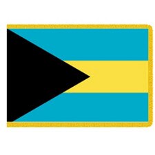 Bahamas flag with stripes and trian