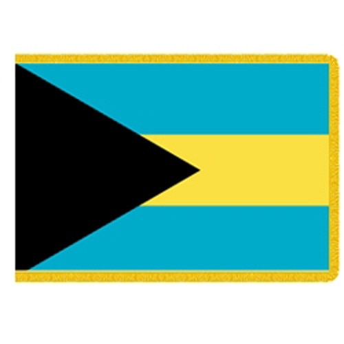 Bahamas flag with stripes and trian