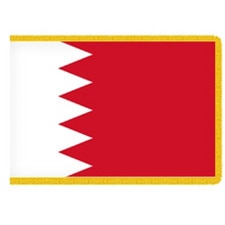 Bahrain flag with white serrated ed