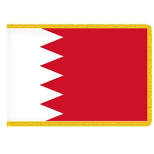 Bahrain flag with white serrated ed
