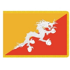 Bhutan flag with dragon emblem