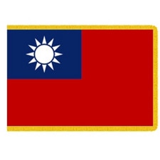 Taiwan flag with sun emblem on blue
