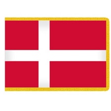 Denmark flag with yellow border