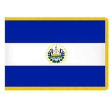 El Salvador flag with coat of arms