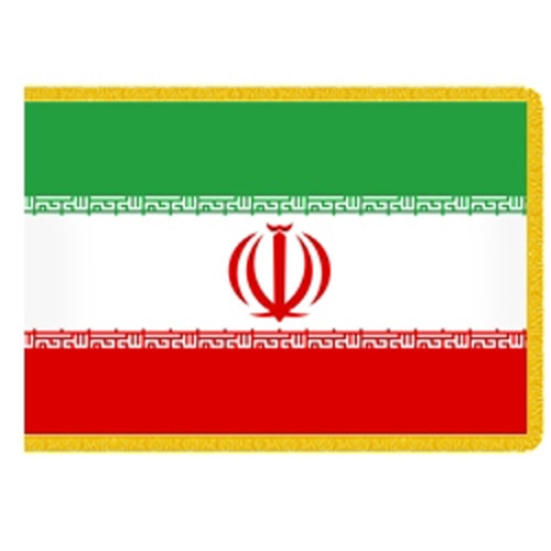 Iranian flag with symbols and color