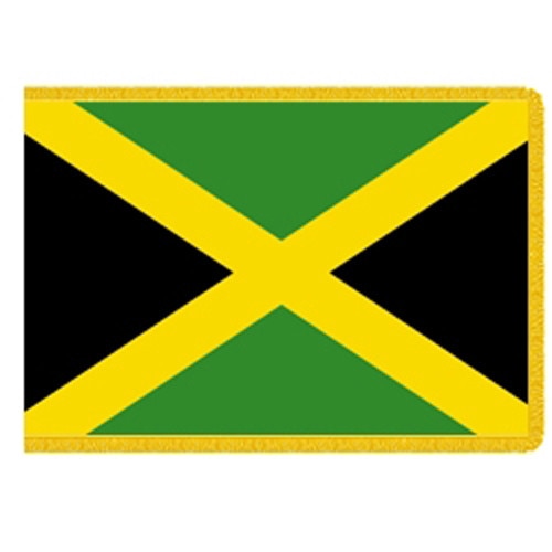 Jamaican flag with yellow trim