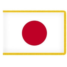 Japan flag with yellow border