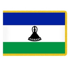 Lesotho flag with colored stripes