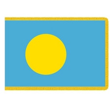 flag of Palau blue background yello