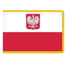 Poland flag with eagle emblem