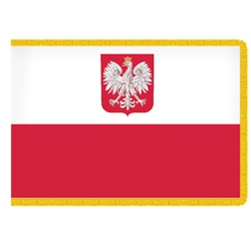 Poland flag with eagle emblem