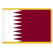 Qatar flag with yellow border