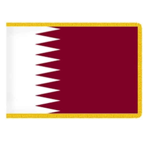 Qatar flag with yellow border
