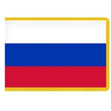 Russia flag with yellow border