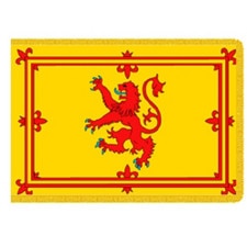 Scottish flag with red lion emblem