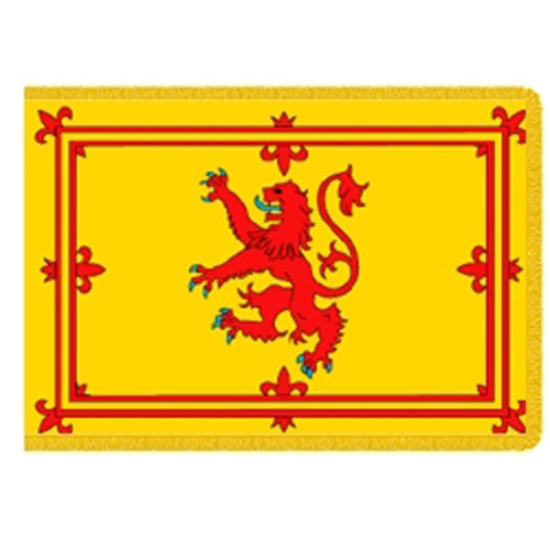 Scottish flag with red lion emblem