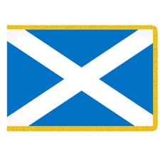 scottish flag with golden edge