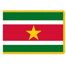Suriname flag with yellow star