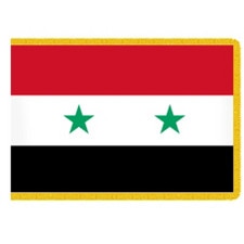 Syria flag with green stars and str
