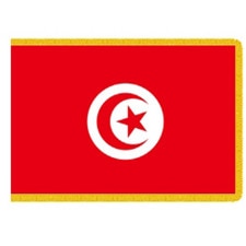 Tunisia flag red with symbols