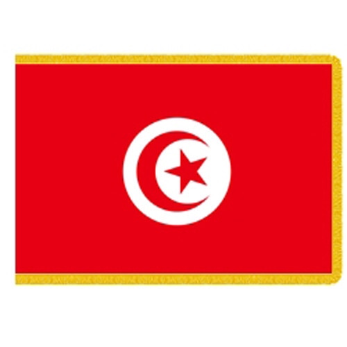 Tunisia flag red with symbols