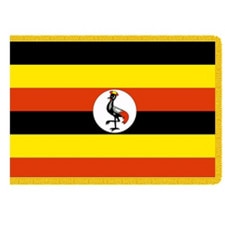 Uganda national flag with bird embl