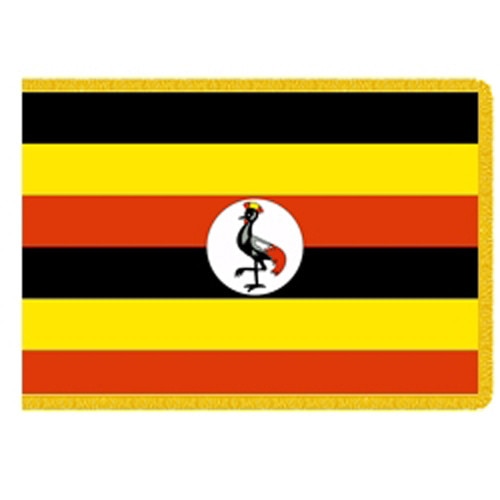 Uganda national flag with bird embl