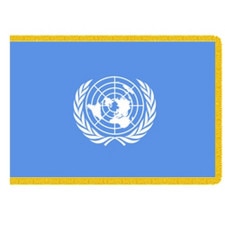 UN flag with gold trim design