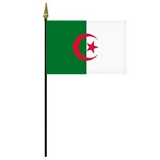 Algerian flag on a black pole