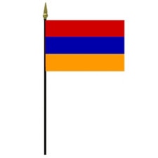 Armenian national flag on pole