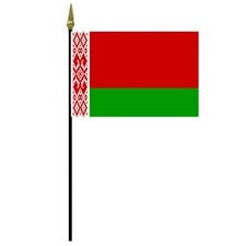 Belarus flag with ornamented pole