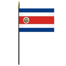 Costa Rica national flag on pole