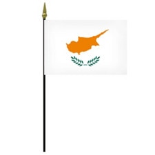 Cyprus flag on a black pole